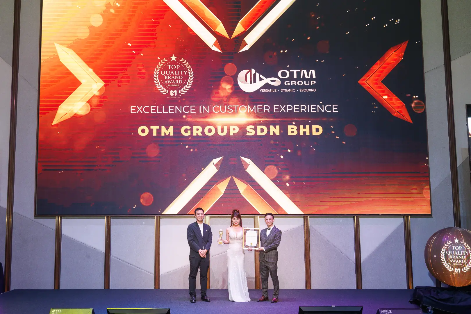 OTM Group Sdn Bhd - Top Quality Brand Award 2025/2026 - Jannie Chee (Client Relations Manager) receives award - Winner's Image